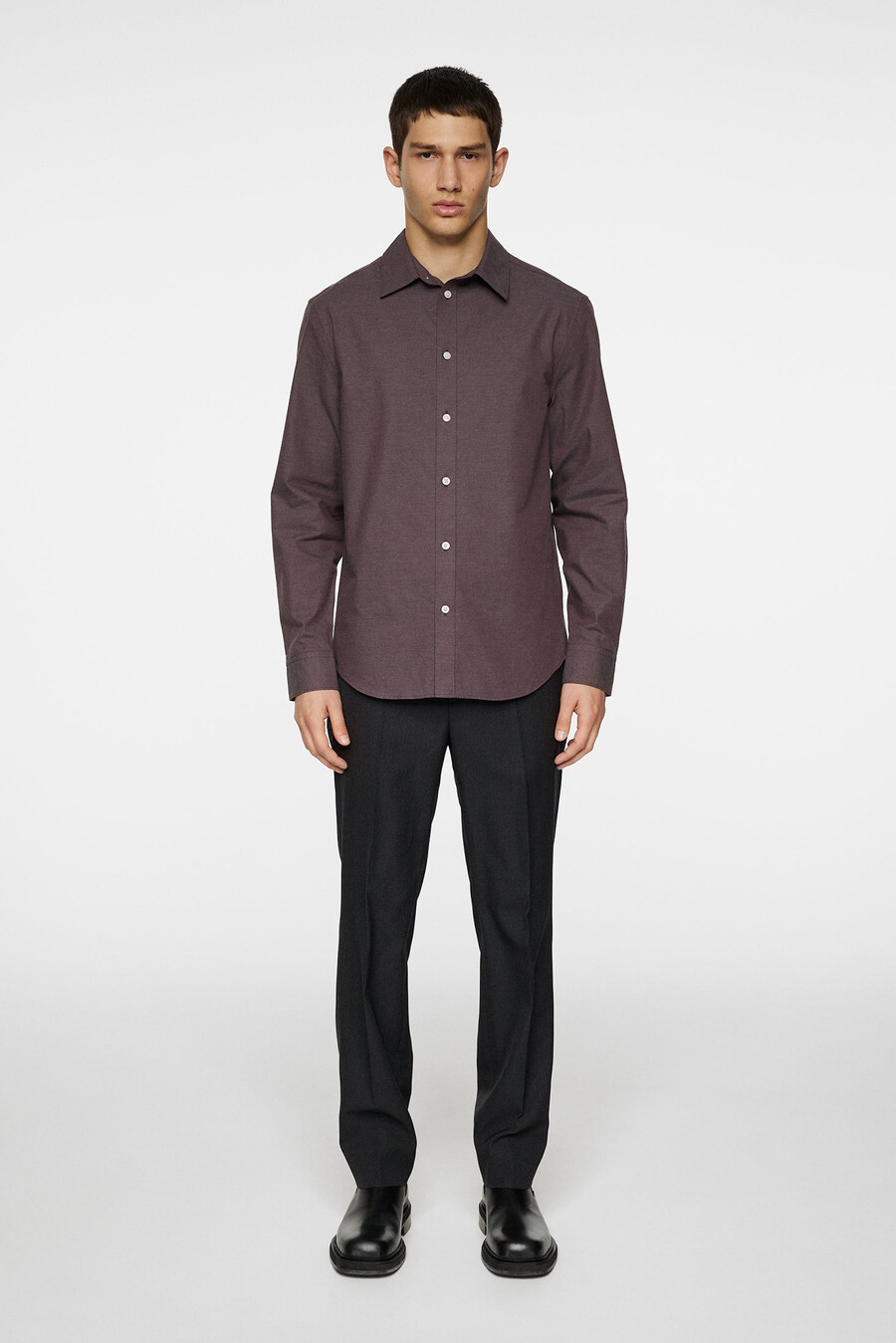 camisa de franela ligera y ajustada