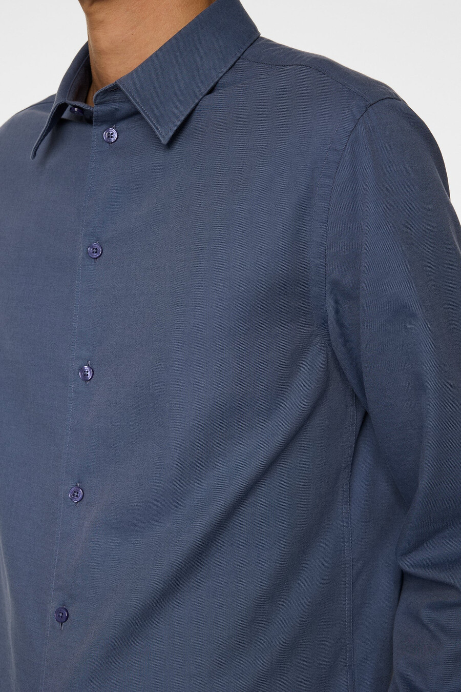 camisa de algodón tencel de manga larga entallada