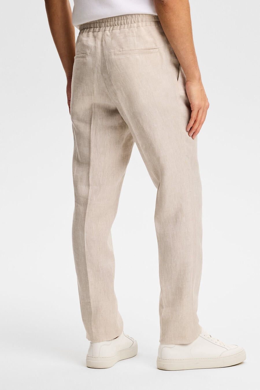 pantalones de lino drapeados soren