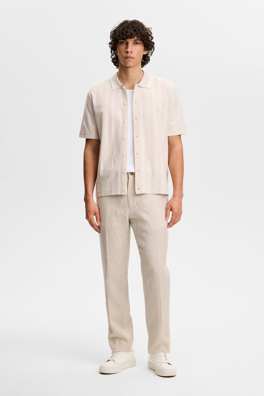 pantalones de lino drapeados soren